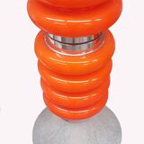 Paire de lampadaires vintage en verre de Murano orange italien de style Space-Age