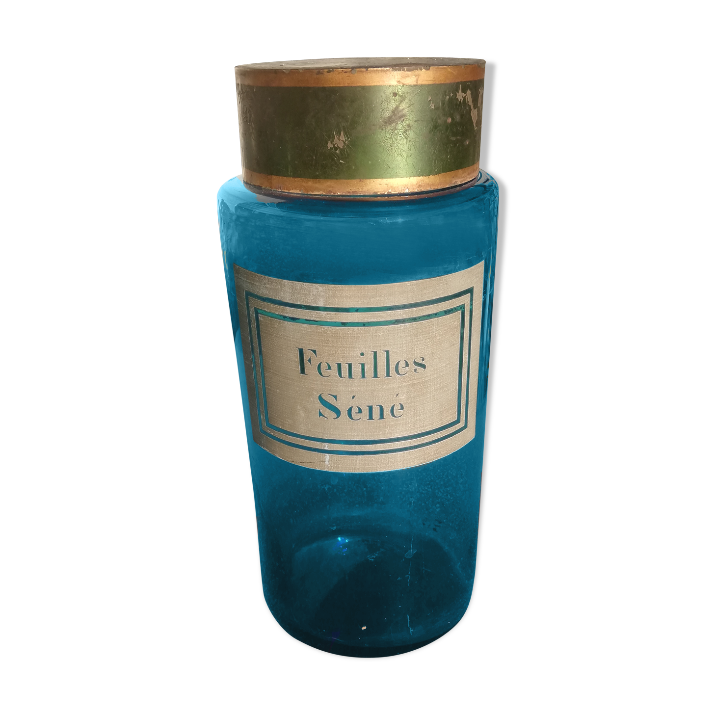 Blue glass pharmacy jar