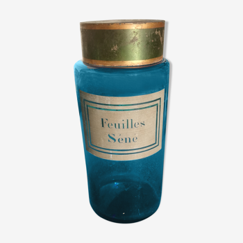 Blue glass pharmacy jar