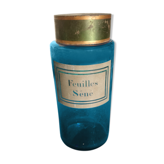 Pot à pharmacie verre blue