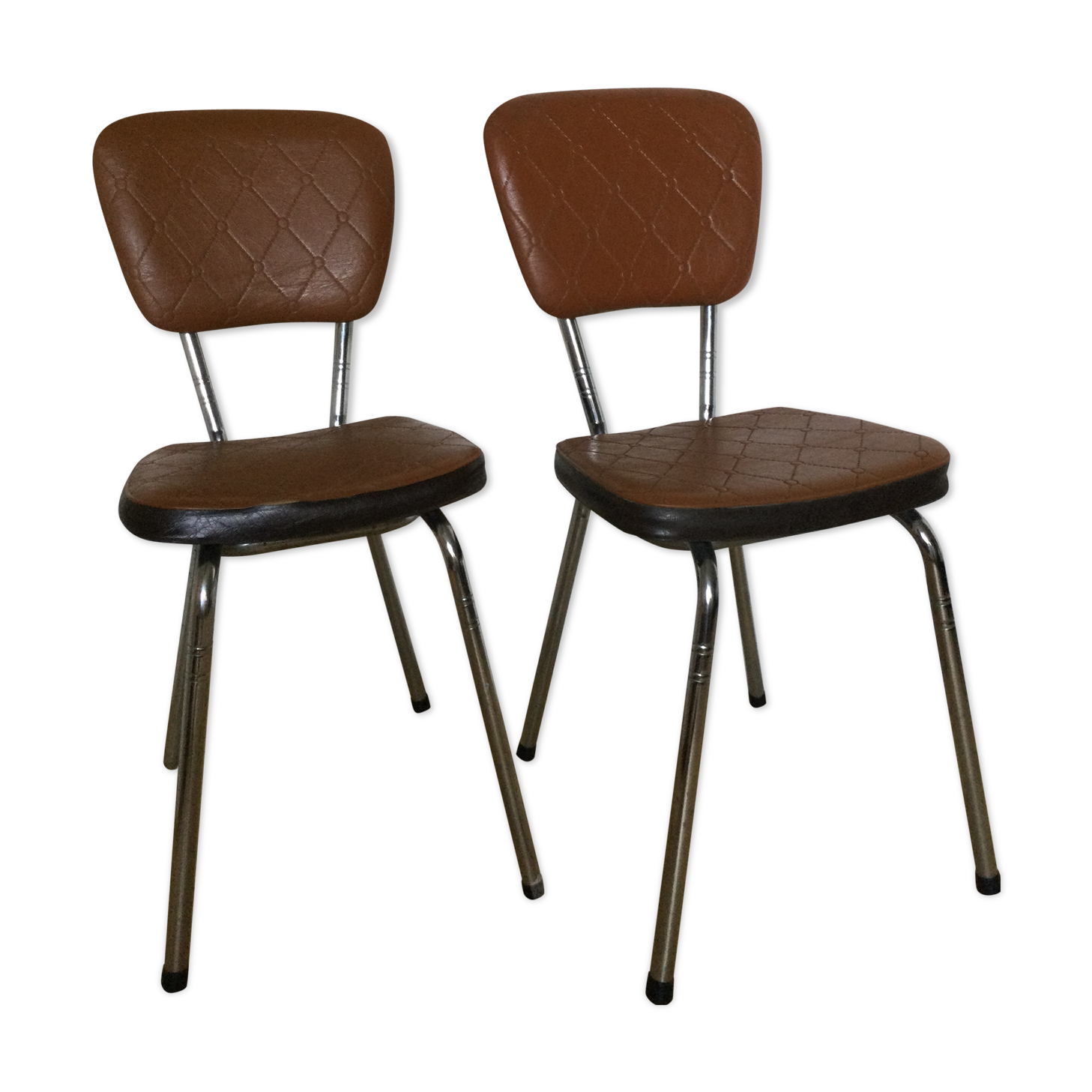 Vintage chrome and skai chairs