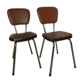 Vintage chrome and skai chairs