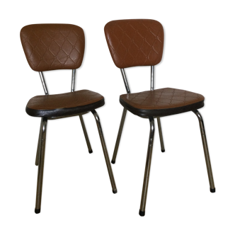 Vintage chrome and skai chairs