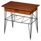Mid-Century Modern Danish Teak Bedside Table with Metal Frame, 1960s