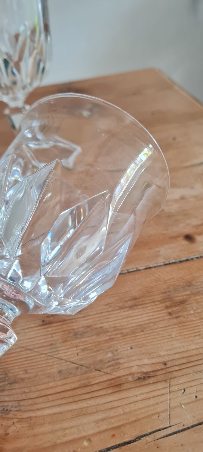 Set de 7 verres en cristal ciselé