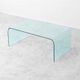 Vintage Fiam Italia coffee table in curved glass minimalist design 1970s