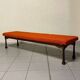 Colourful wooden bench with fabric, 1960s