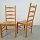 Vintage Brutalist Wicker Ladder Chairs, 1960s, Set of 2