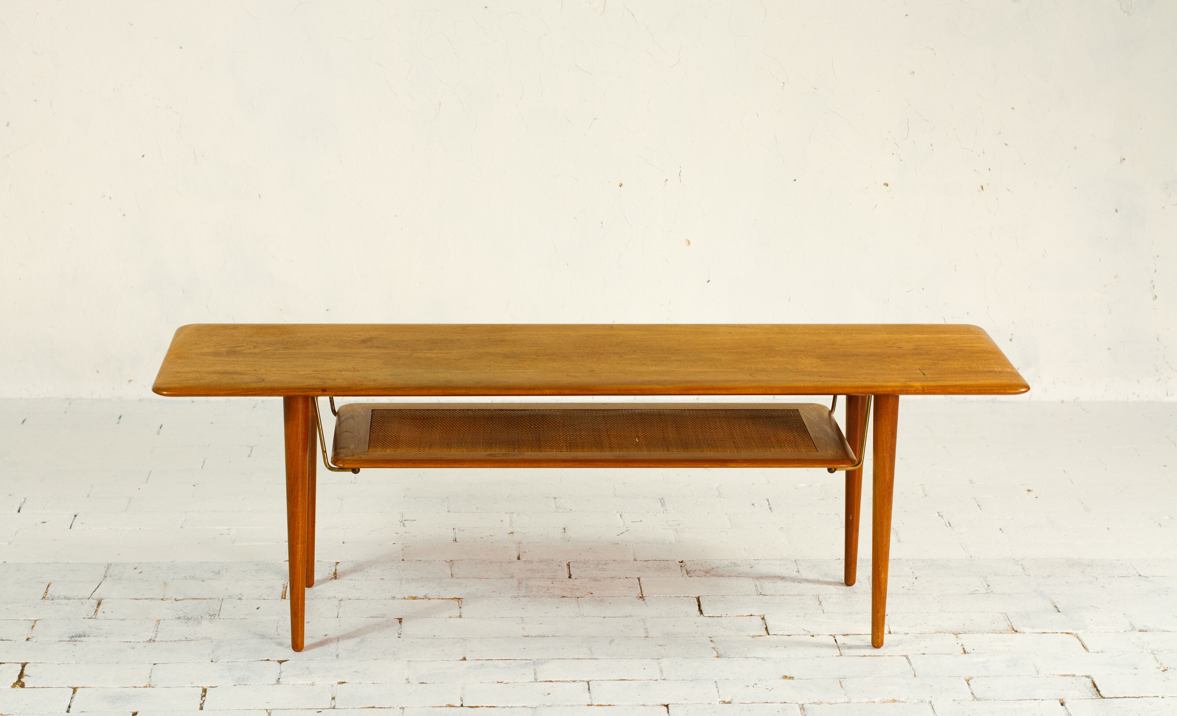 Coffee and caning coffee table by Peter Hvidt & Orla Molgaard Nielsen