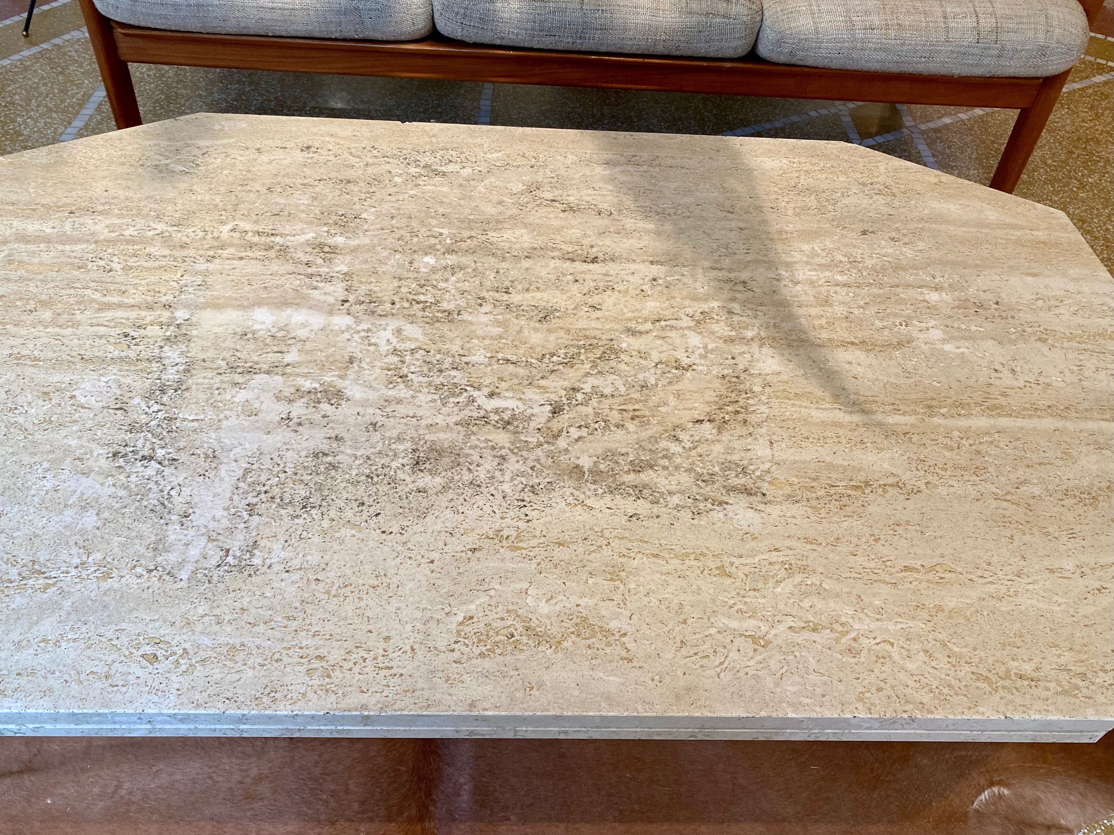 Travertine coffee table 70s
