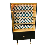 Black and gold showcase bookcase with led lighting