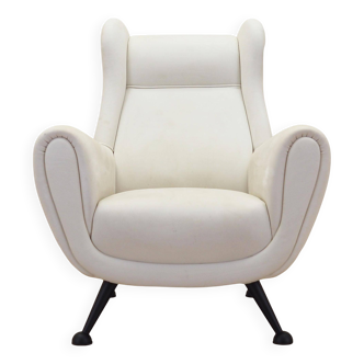 Fauteuil blanc, design italien, années 1980, production : Italie