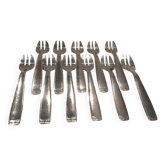 11 fourchettes à huitre métal argenté orfèvre Ercuis modèle Chaumont