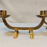 Pair of brutalist candlesticks in solid brass - 1960s