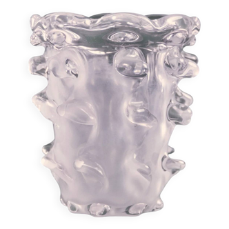 Vase en cristal moulé, Schneider, 1950s