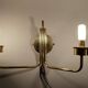 Brass and opaline two-light wall lamp, 1960
