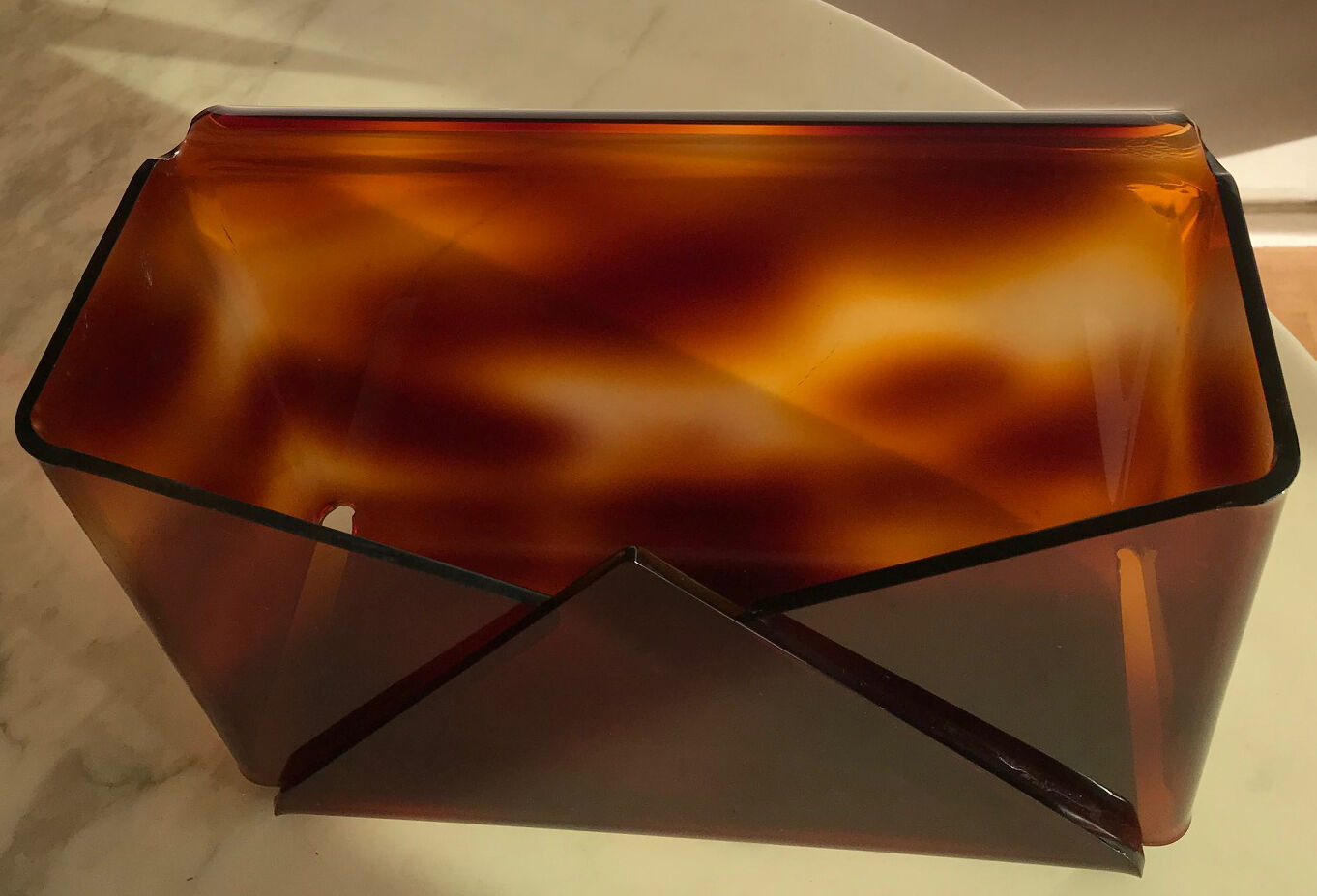 Revised door or document holder in smoked plexiglass from the 1970s