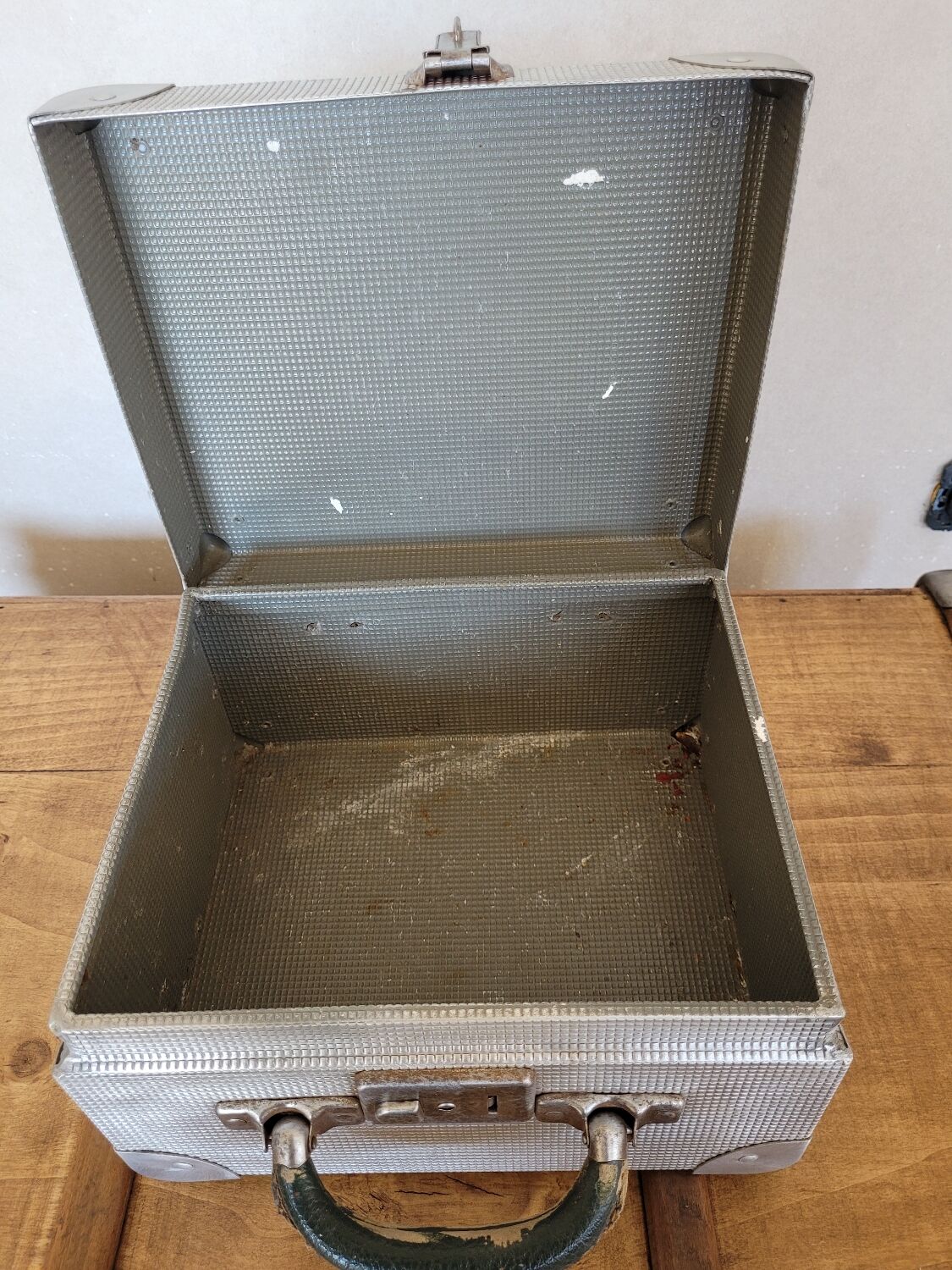 Antique metal suitcase