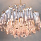 Large Venini Mid Century Italian Modern Triedri Murano Glass Chandelier