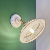 Vintage wall lamp with white and gold granite glass shade