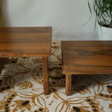 Pair of door artisanal plants in walnut