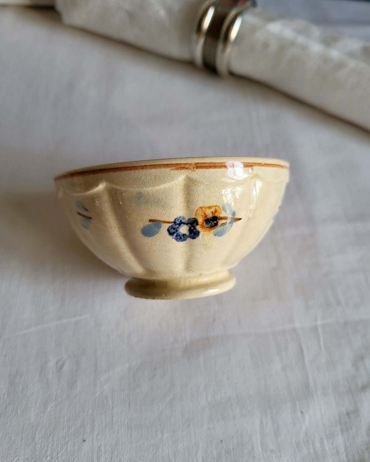 Small Antique Bowl in Earthenware Sarreguemines Beige