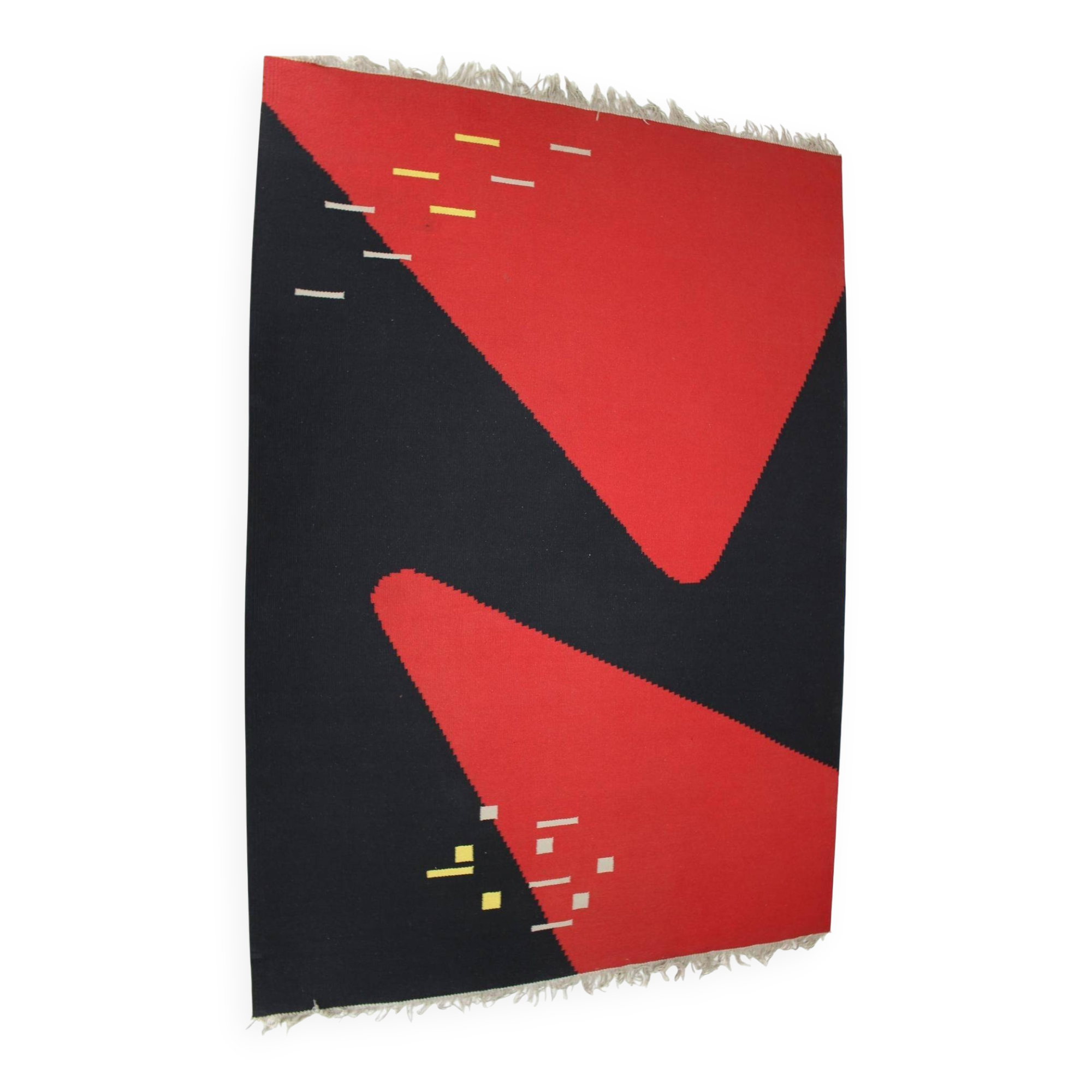 Abstract Design Geometric Carpet Kilim / Rug, 1960s