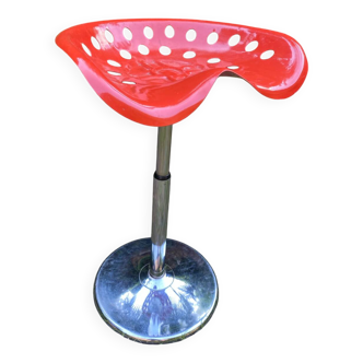 Red tractor seat stool by Fermigier for Mirima circa 1970