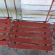 SET OF 6 IRON AND WOOD FOLDING GARDEN CHAIRS