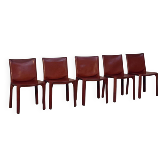 5 chaises 412 CAB Mario Bellini pour Cassina
