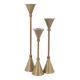 Trio of brass candlesticks, 1970s
