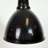 Small Industrial Black Enamel Ceiling Lamp, 1950s