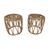 Rattan poufs