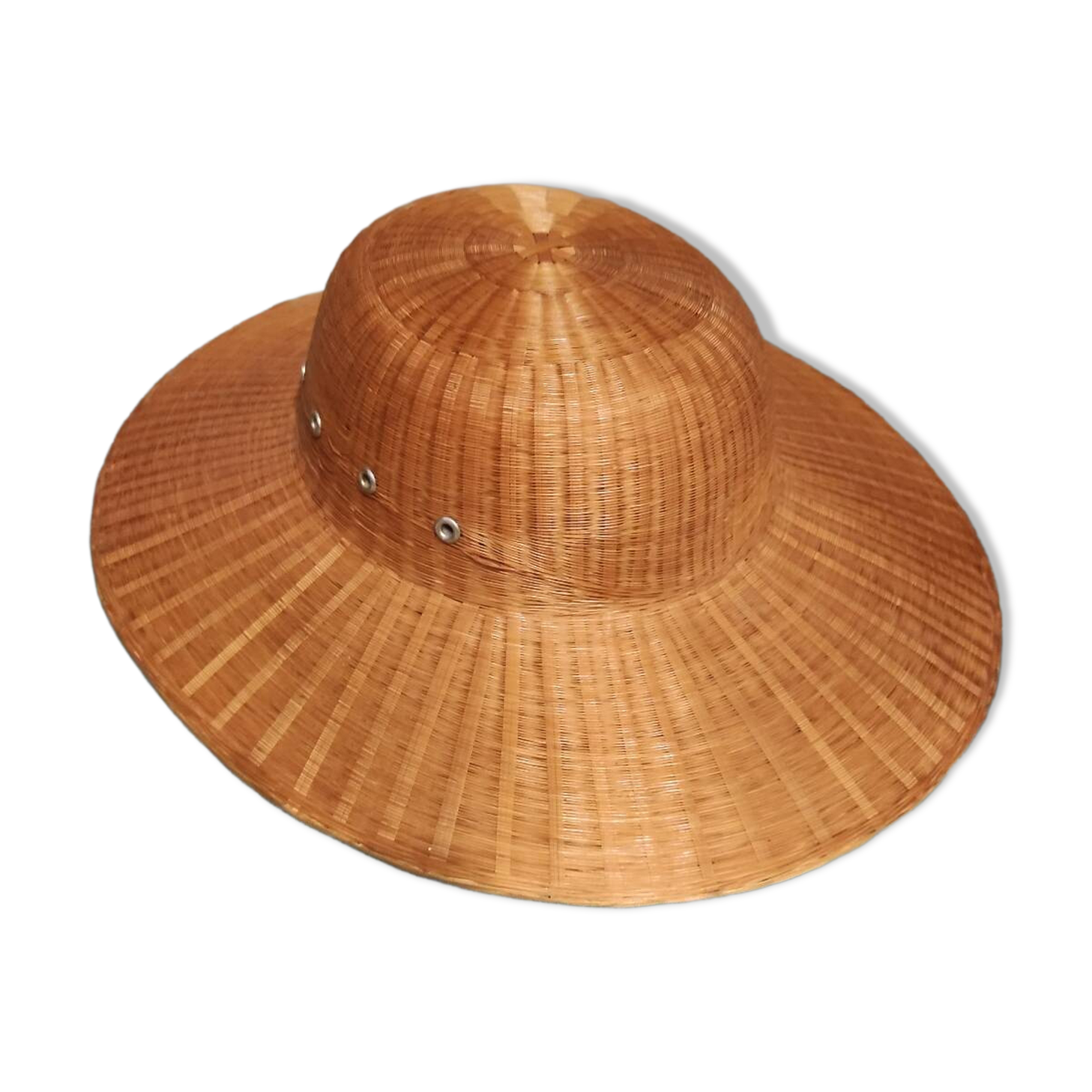 Rattan colonial hat, from the 60s-70s