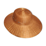 Chapeau colonial en rotin, des années 60-70