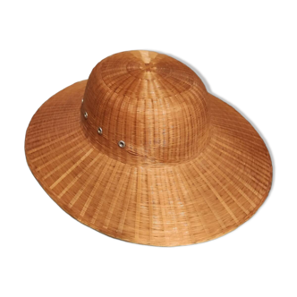 Rattan colonial hat, from the 60s-70s