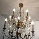 Crystal and bronze chandelier 12 arms of light