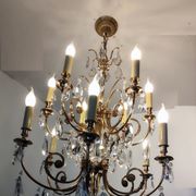 Crystal and bronze chandelier 12 arms of light
