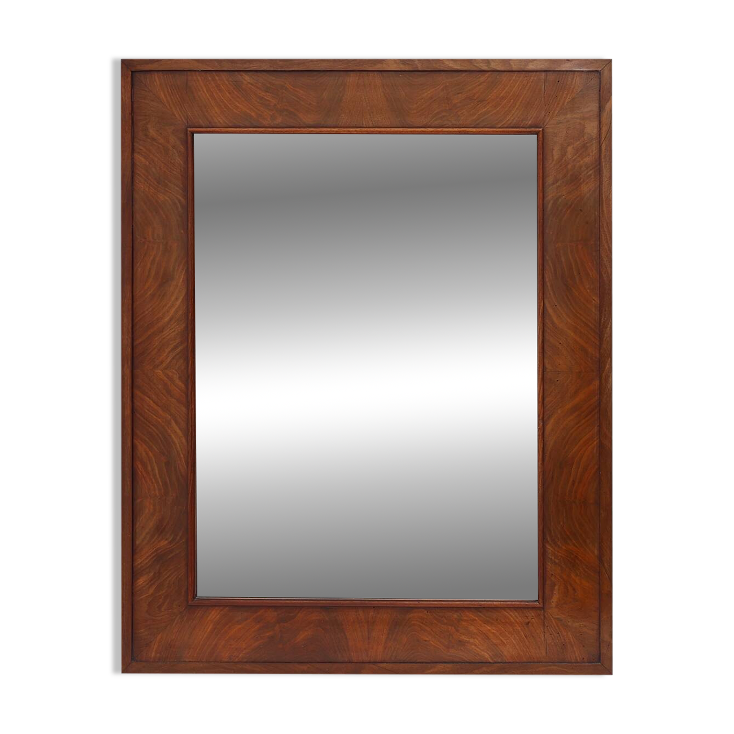 Antique rectangular walnut wall mirror, France ca. 1880