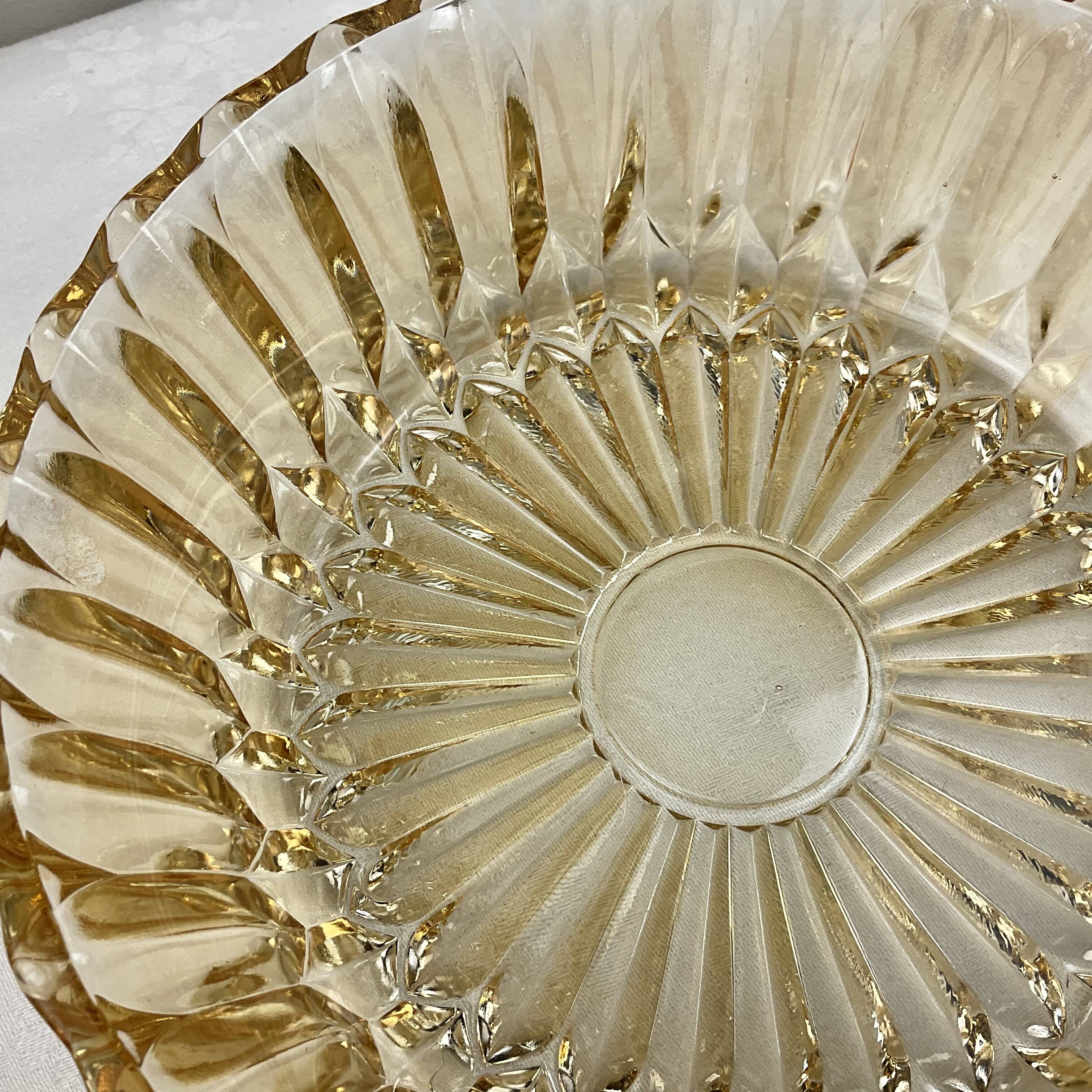 Retro/Vintage Molded Amber Glass Salad Bowl