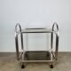 Kaymet dessert trolley in smoked glass and anodised aluminium, 1980s.