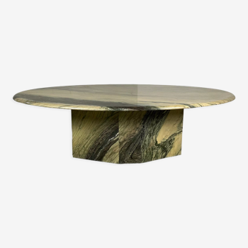 Coffee table in green marble of Estours 70s