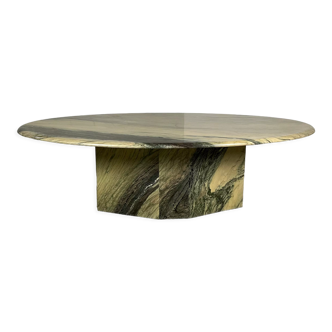 Coffee table in green marble of Estours 70s