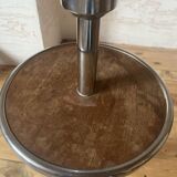 Chrome and wood standing ashtray