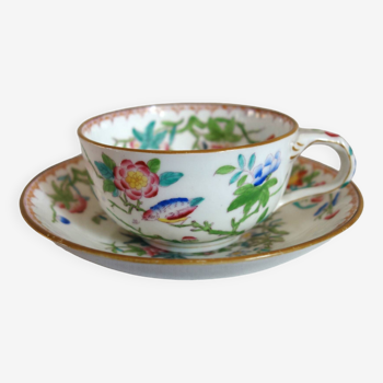 Minton English porcelain tea cup and saucer mid-19th century