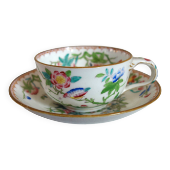 Minton English porcelain tea cup and saucer mid-19th century