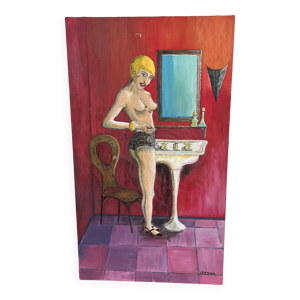 Tableau Femme dans la - bain art