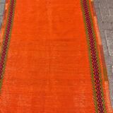 4x6 orange kilim rug, rug for kitchen, Anatolian rug, Kelim carpet