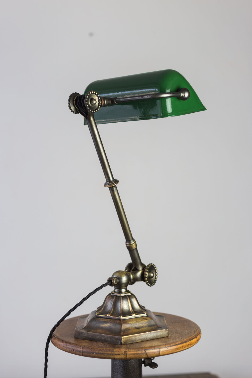 Dugdills brass banker lamp. c. 1920