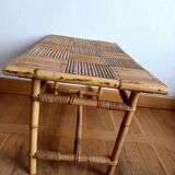 Audoux Minnet style split bamboo coffee table 1960
